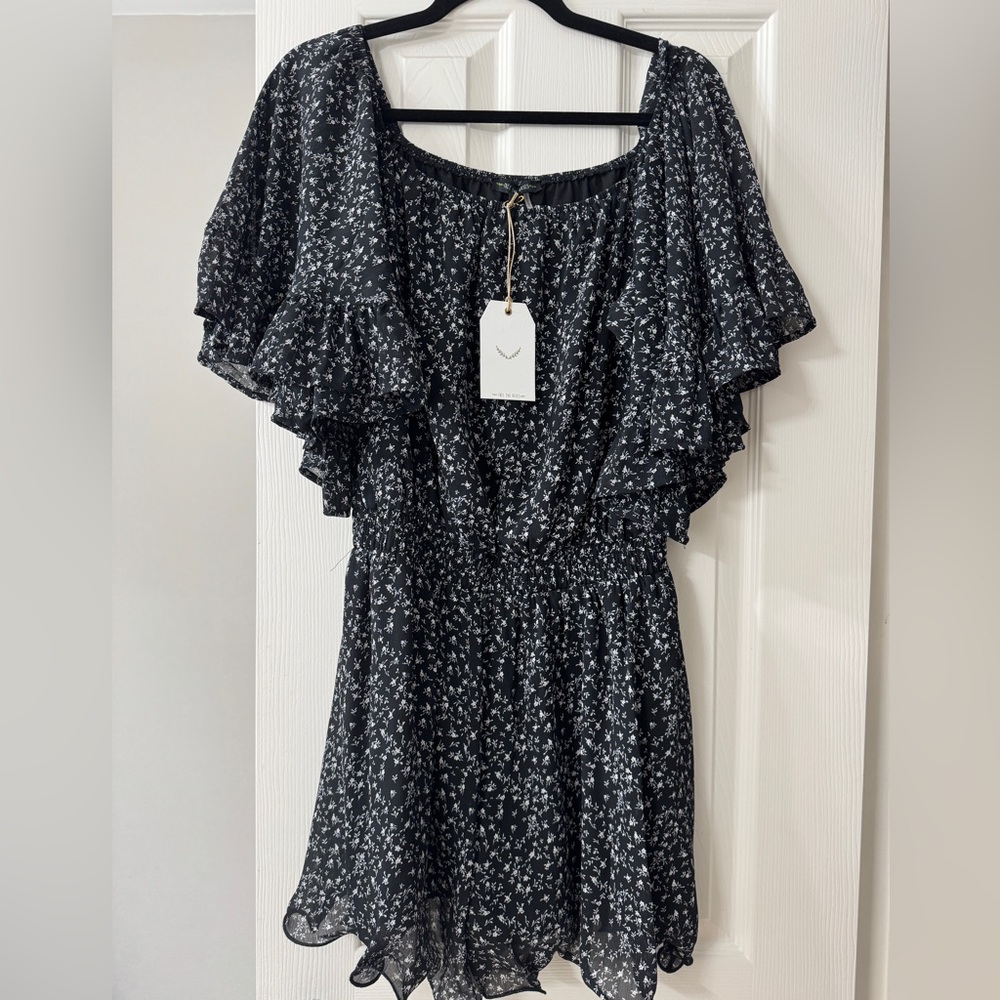 Free the Roses Black Floral Romper